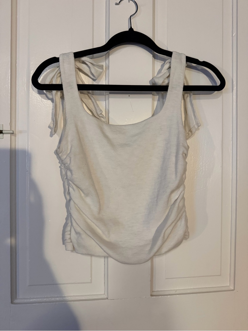 Free People Cream Tie-Shoulder Tank